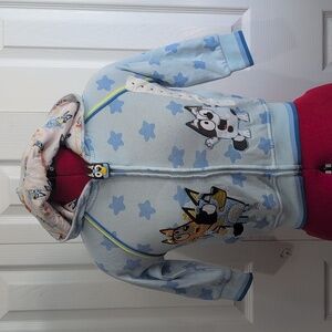 Bluey Blue Star Patterned Children's Jacket/Hoodie Size 4